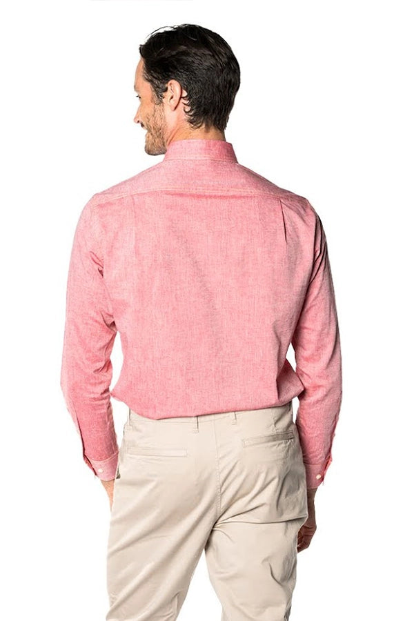 Slim-Fit Red Chambray Shirt