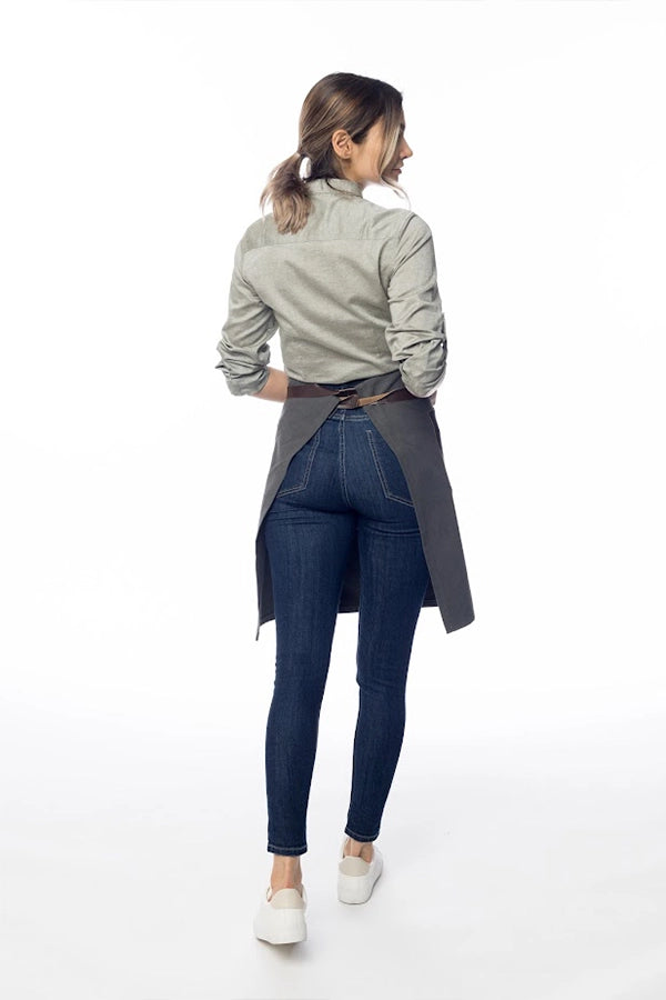 Two-Tone Canvas & Leather Utility Apron