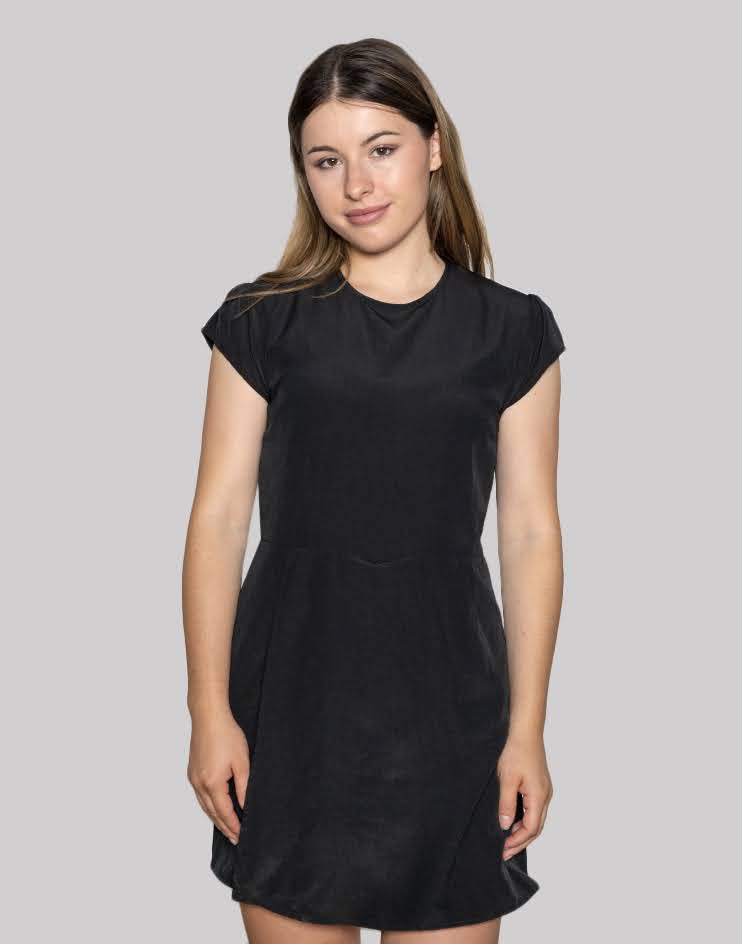 Classic Black Cap-Sleeve Dress