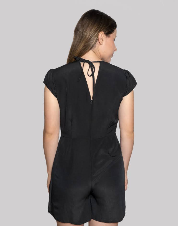 Classic Black Cap-Sleeve Dress