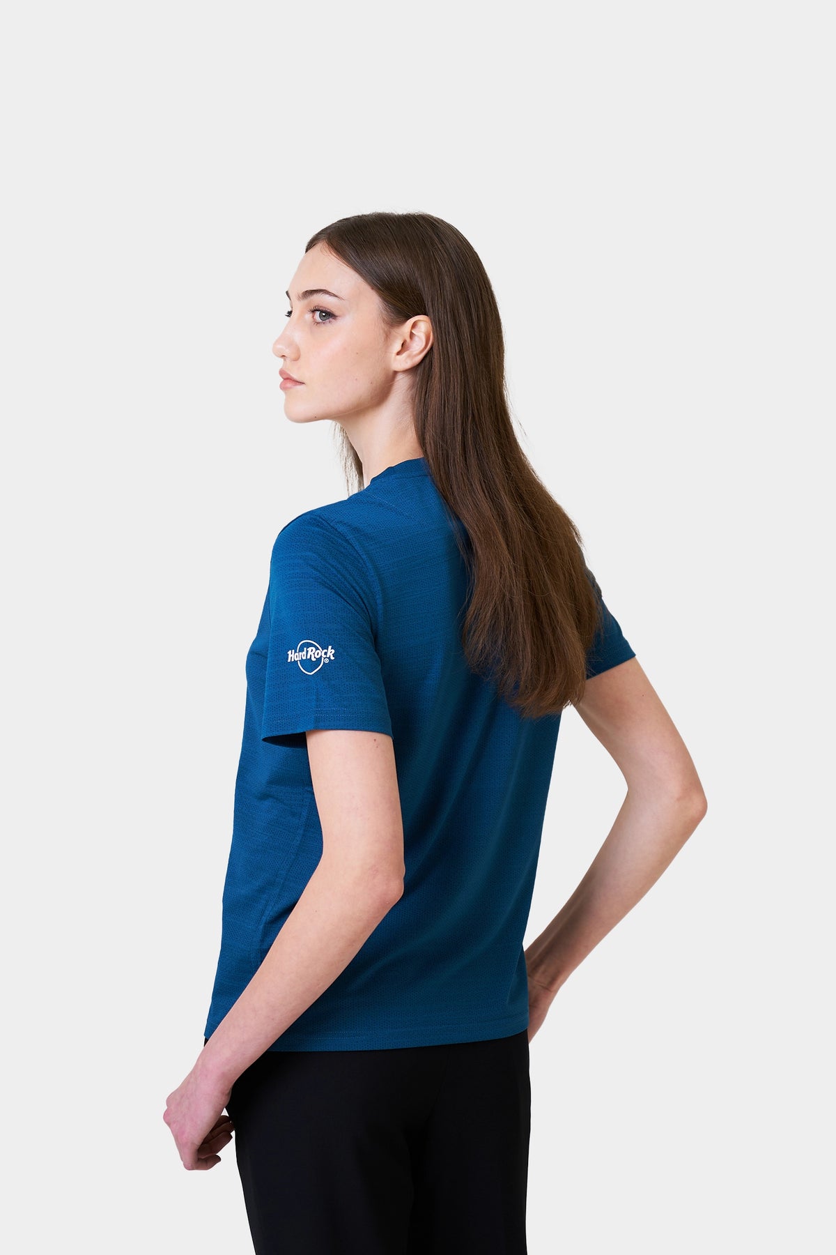 Bussers Summer Female Teal Short Sleeve T-shirt With Logo Print on Sleeve
