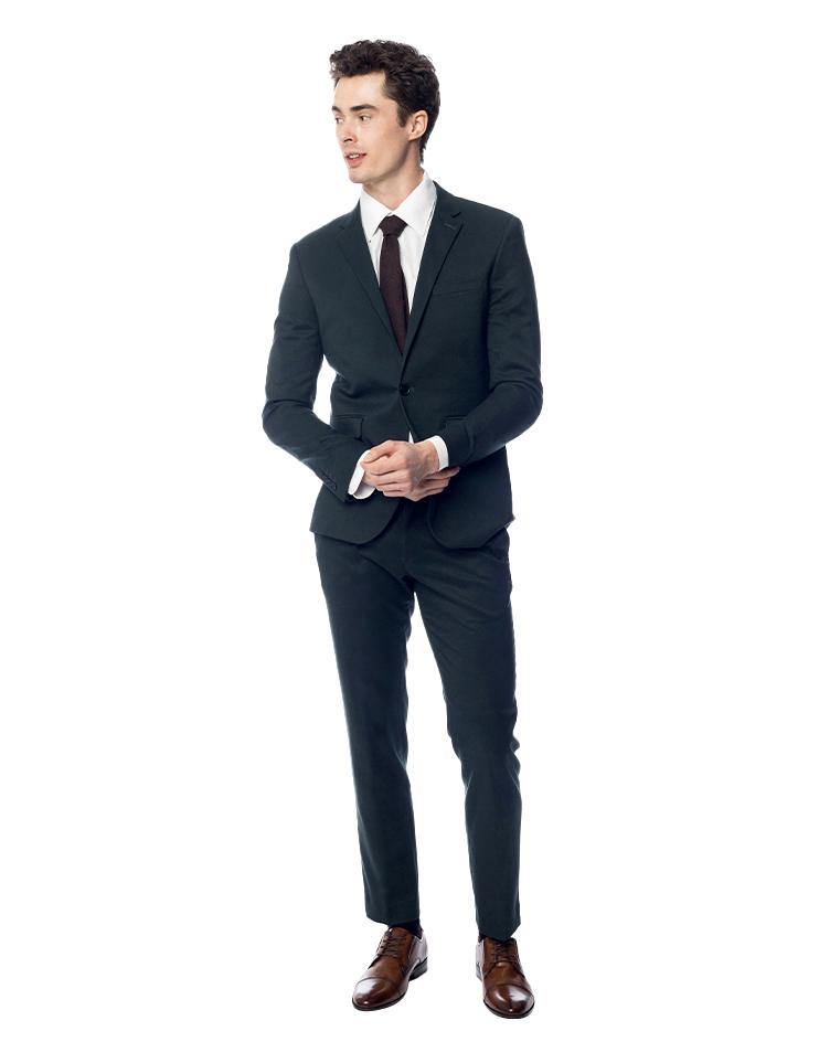 Forest Green Two-Button Suit Jacket - Kloth Studio Inc. - klothstudio.com