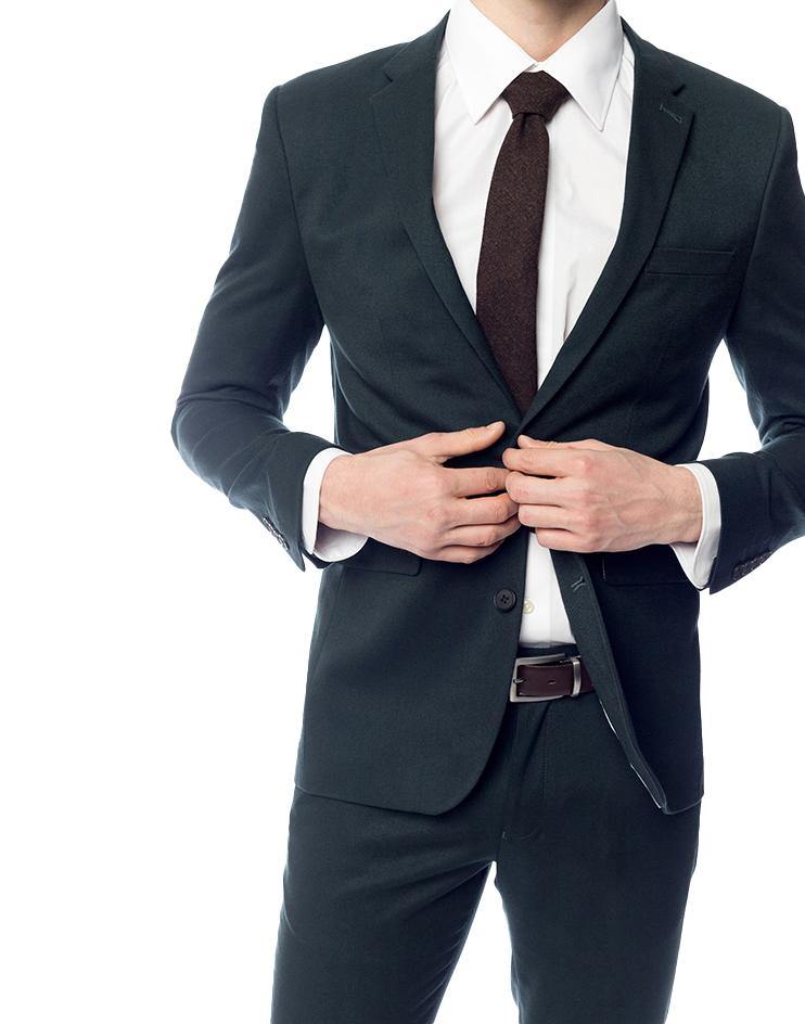 Forest Green Two-Button Suit Jacket - Kloth Studio Inc. - klothstudio.com