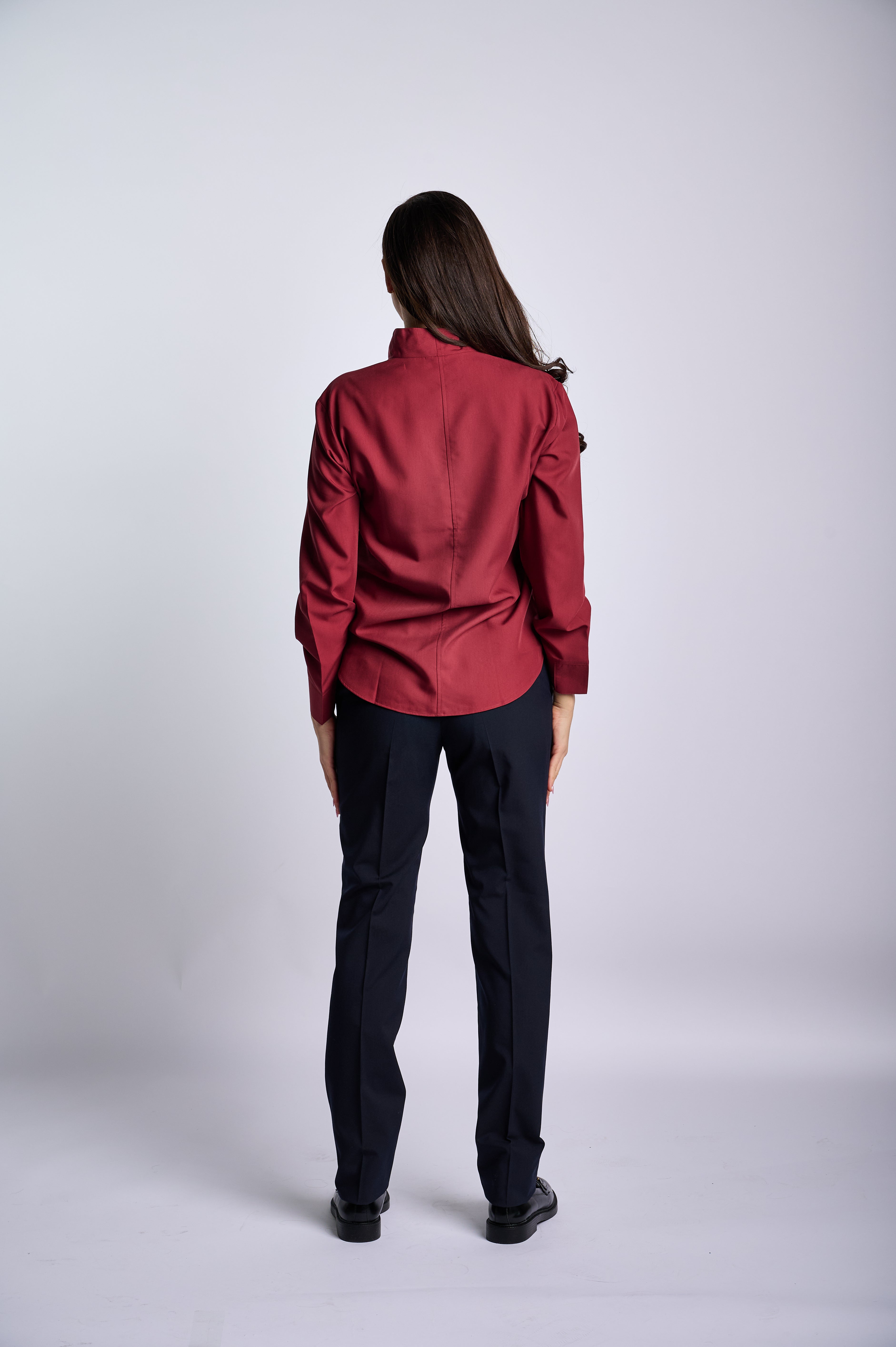Bold Burgundy Shirt with Minimalist Detail