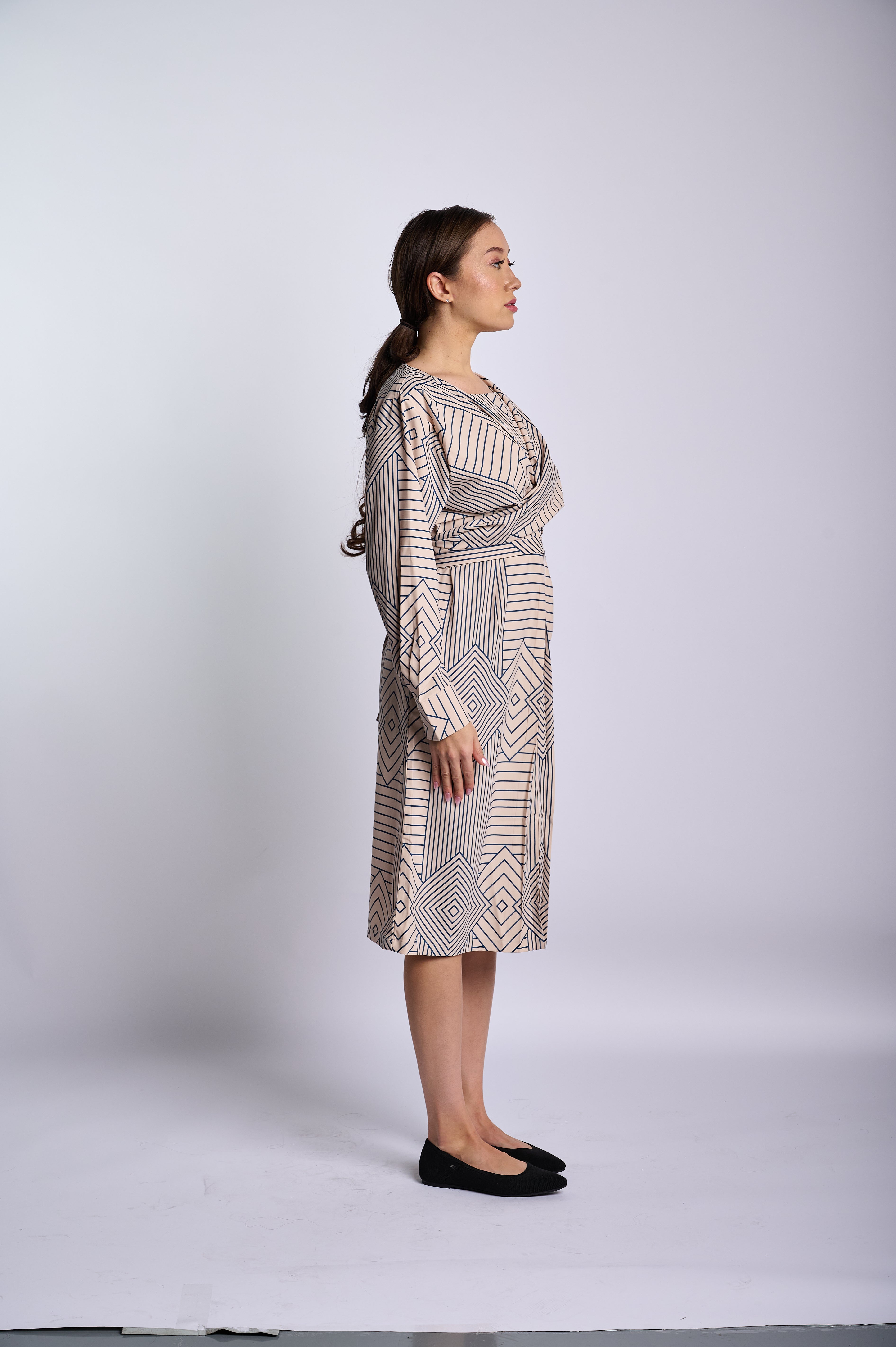 Wrap-style midi Dress