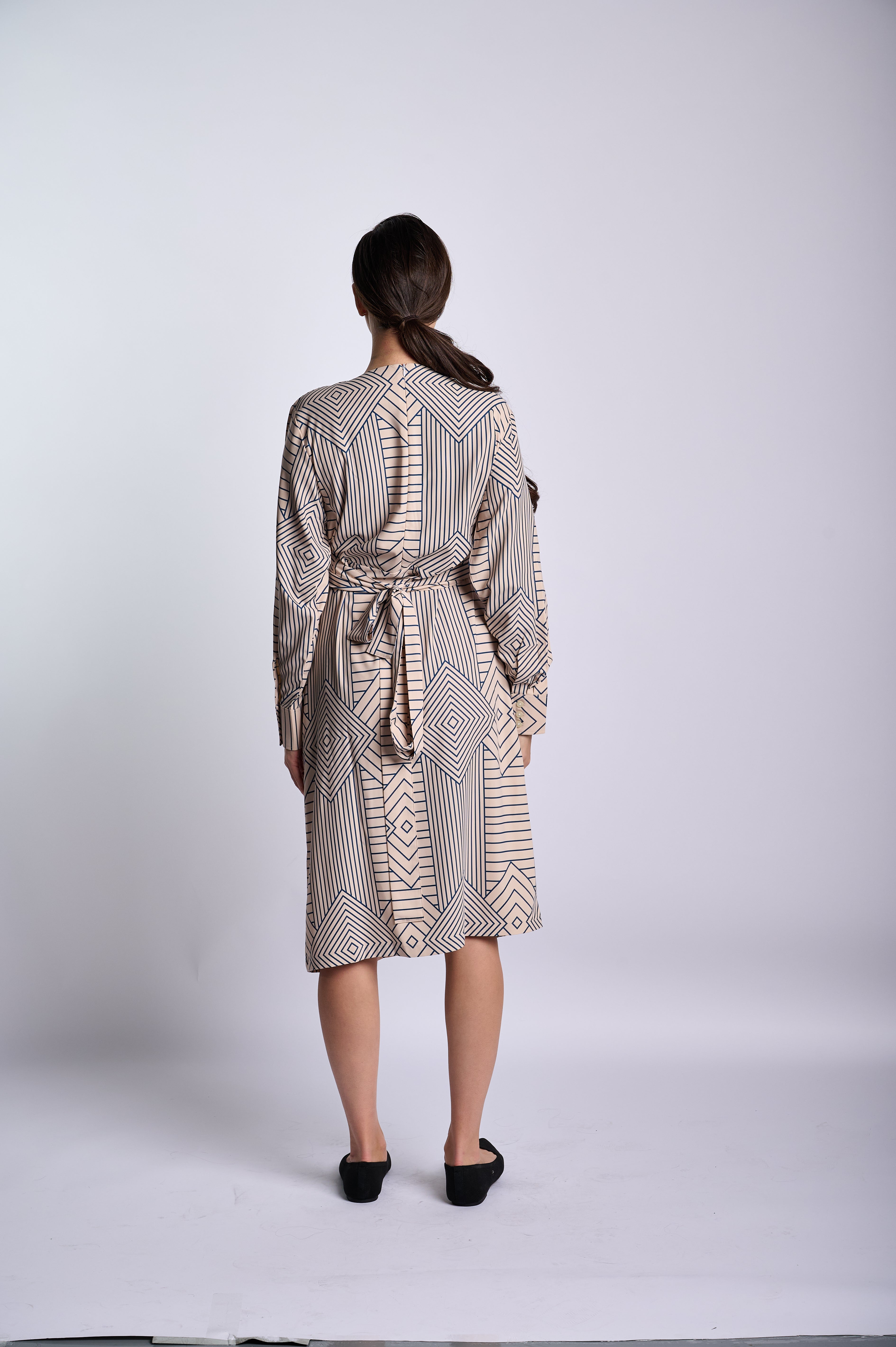 Wrap-style midi Dress