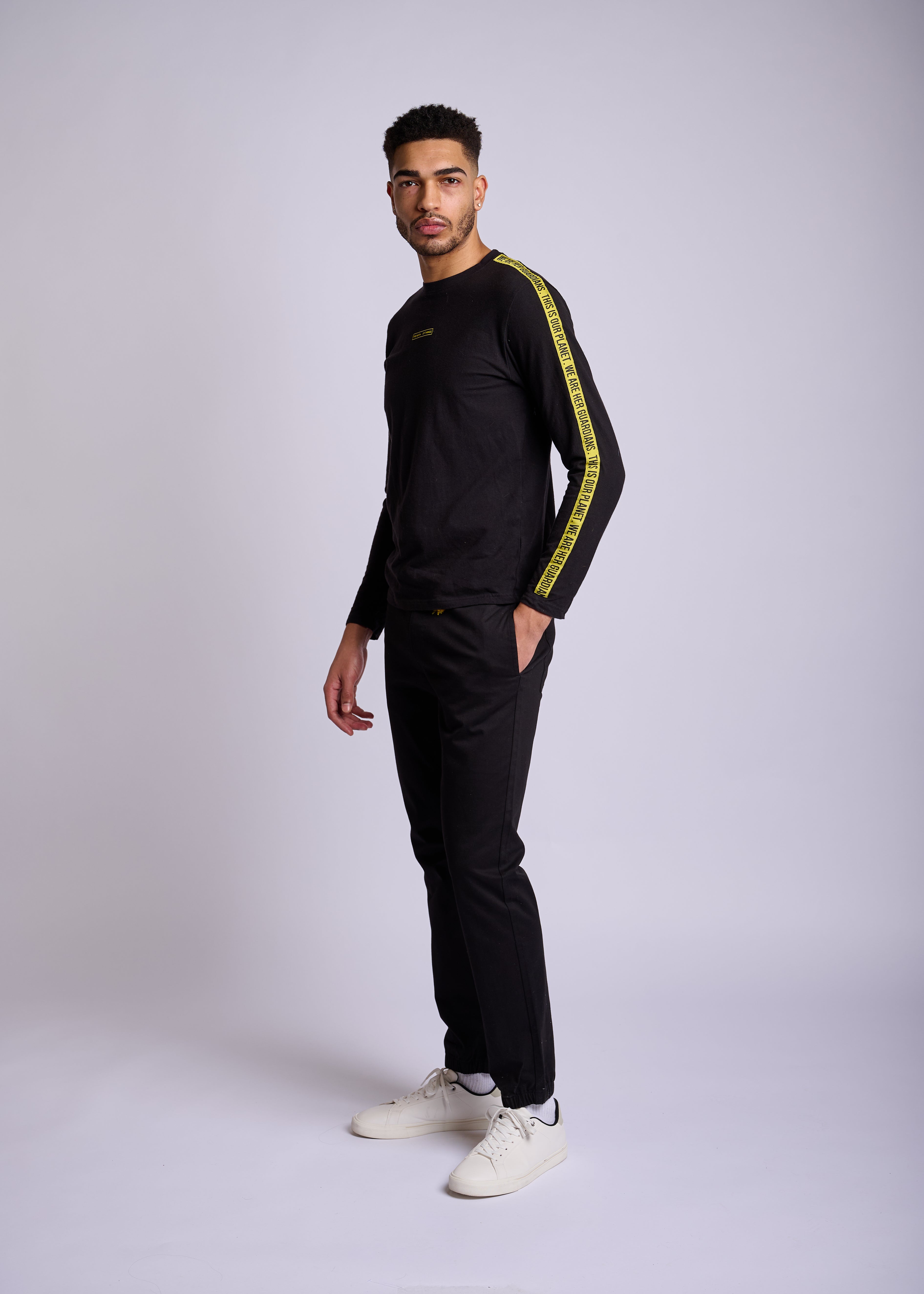 Black T-shirt with sleeve detail
