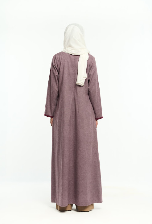 Elegant Plum Embroidered Abaya
