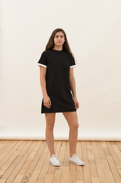 Casual Black T-Shirt Dress