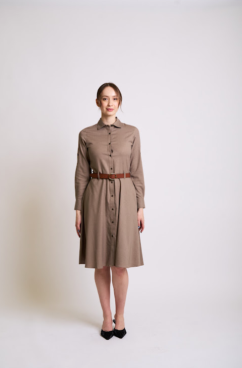 Classic Belted Shirt Dress