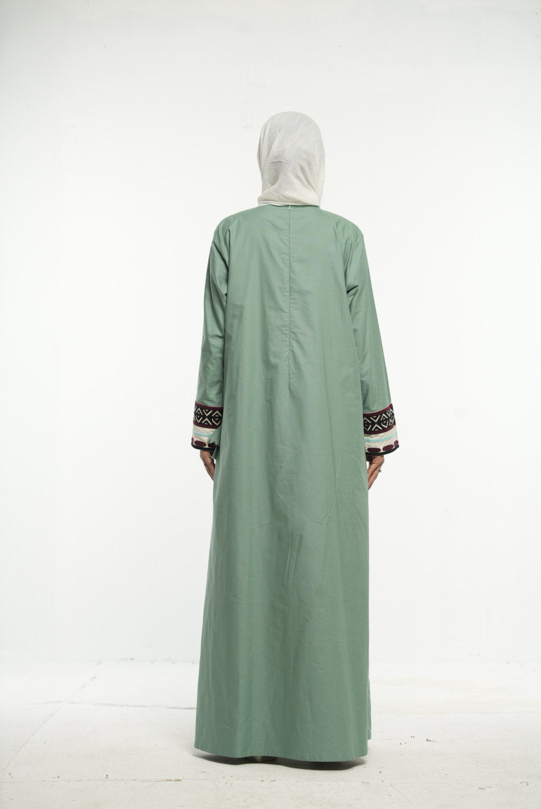 Sage Green Embroidered Abaya