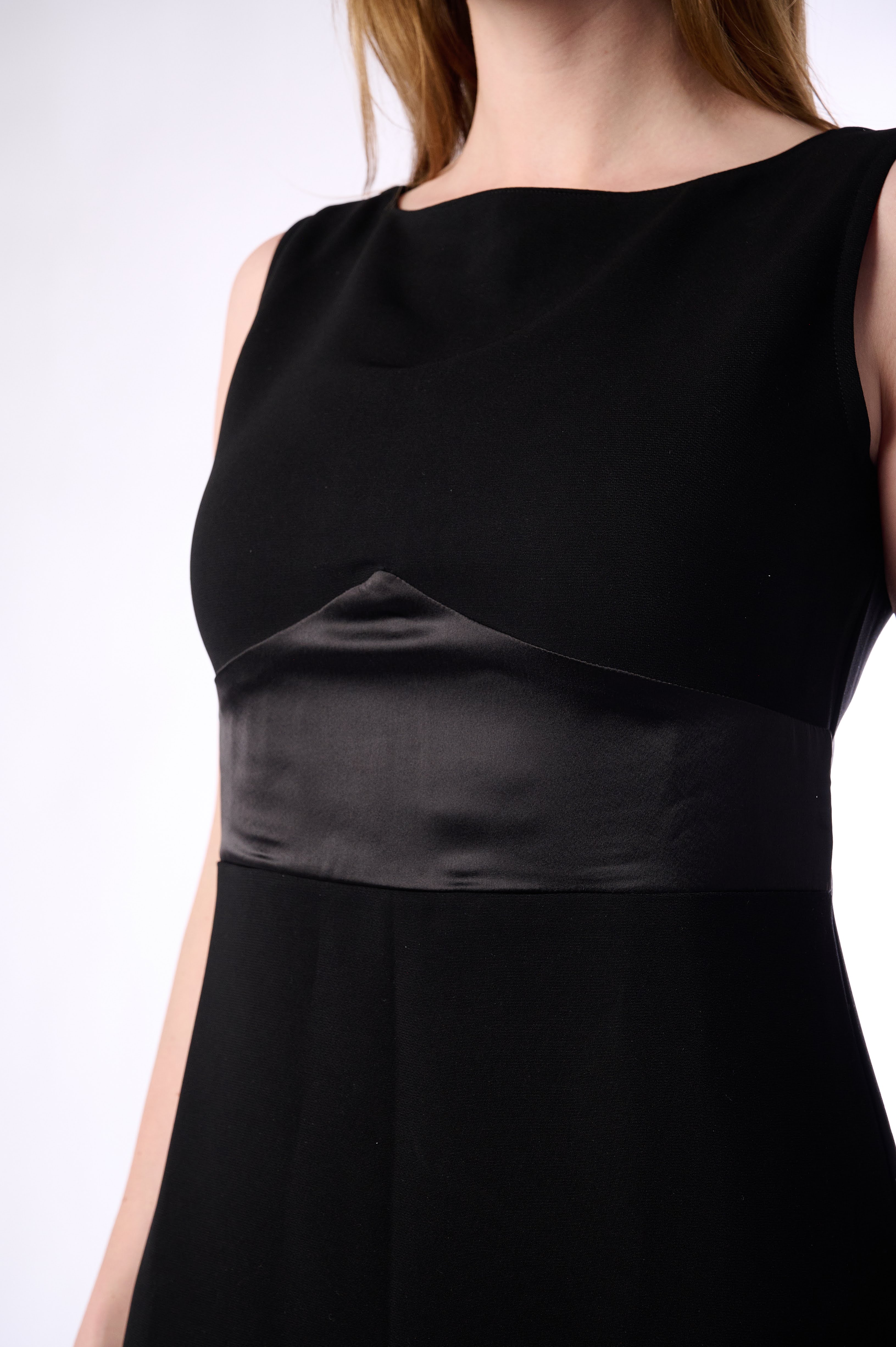 Classic Little Black Dress with Satin Detail