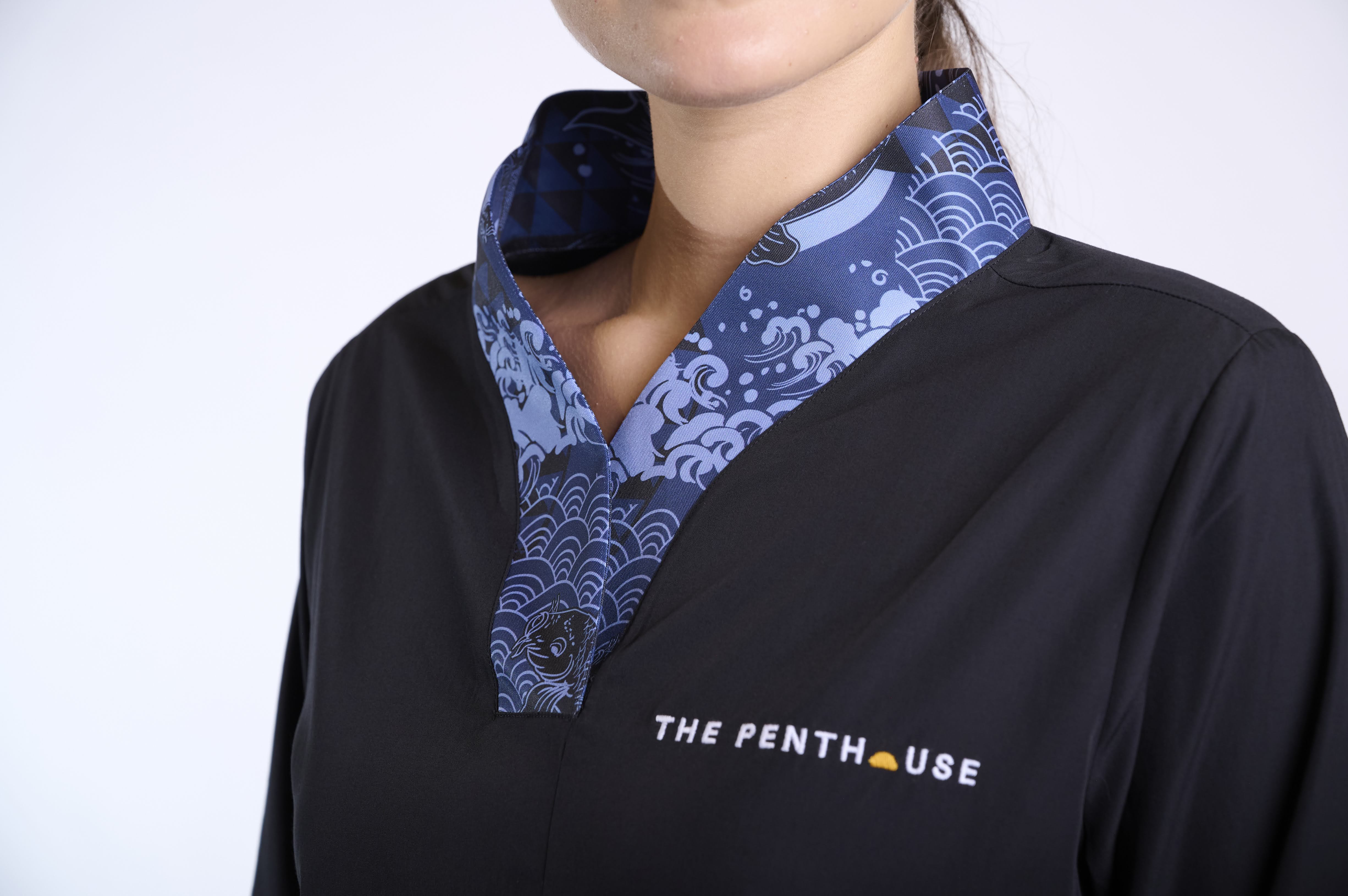 Sophisticated Contrast- Collar Blouse