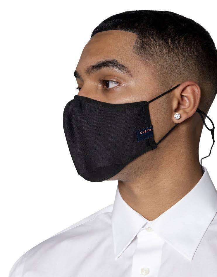 Men's Anti-Viral High Performance Face Mask in Black (Pack of 3) - Kloth Studio Inc. - klothstudio.com