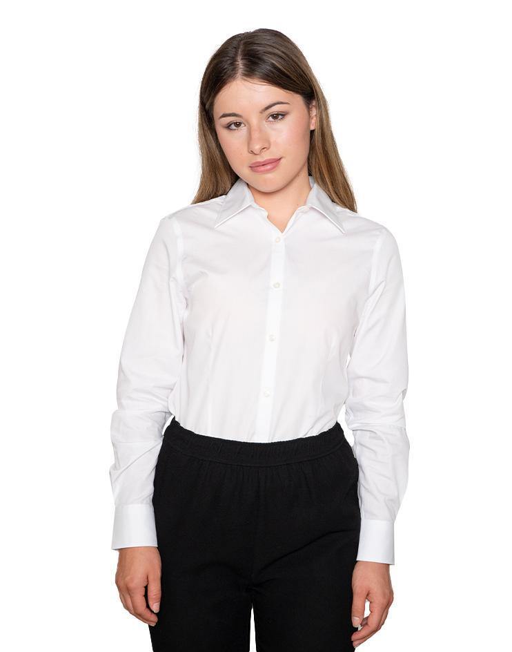 Women’s Classic White Button Front, Collar Dress Shirt - Kloth Studio Inc. - klothstudio.com