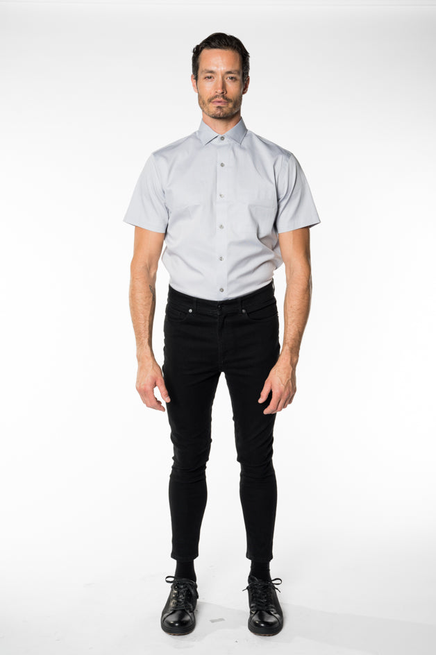 Mens Grey Short Sleeve Shirt