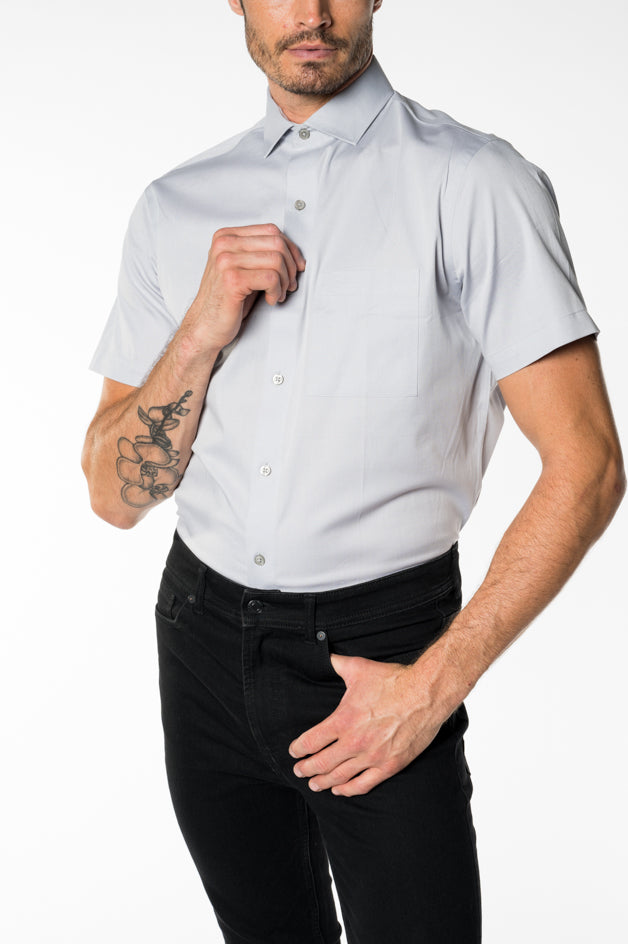 Mens Grey Short Sleeve Shirt