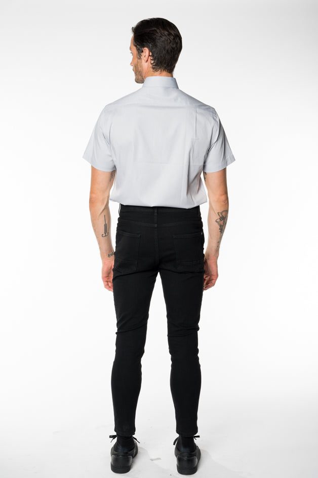 Mens Grey Short Sleeve Shirt