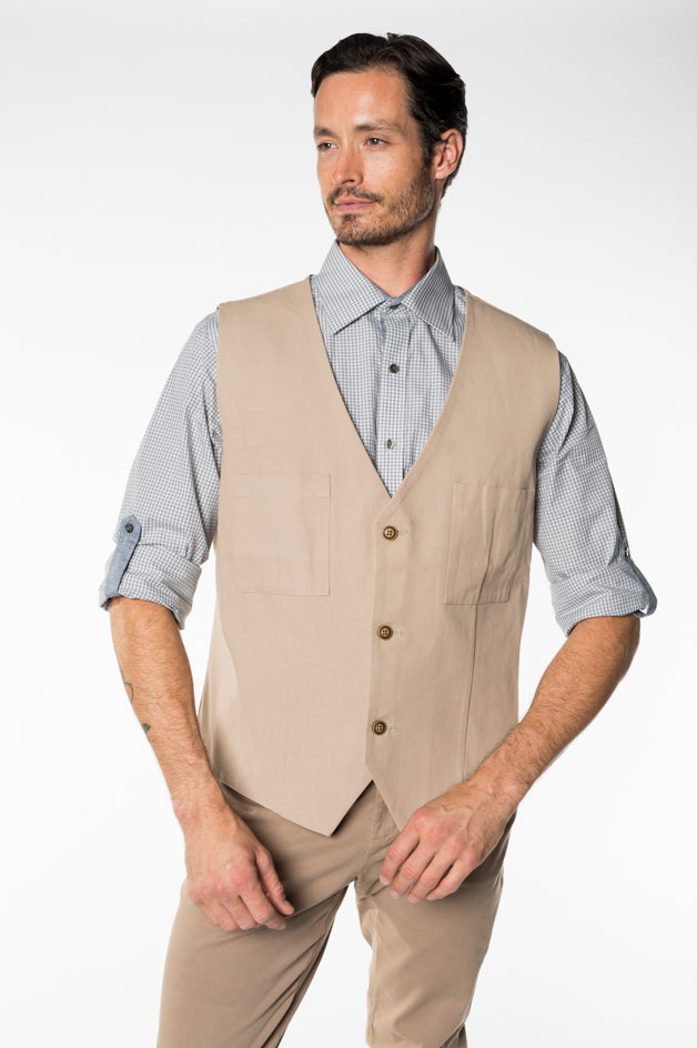 Mens Beige 2- Pocket Vest Mens Beige 2- Pocket Vest