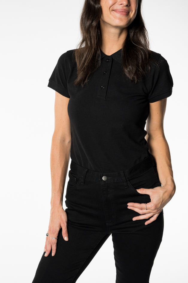 Womens Black Polo