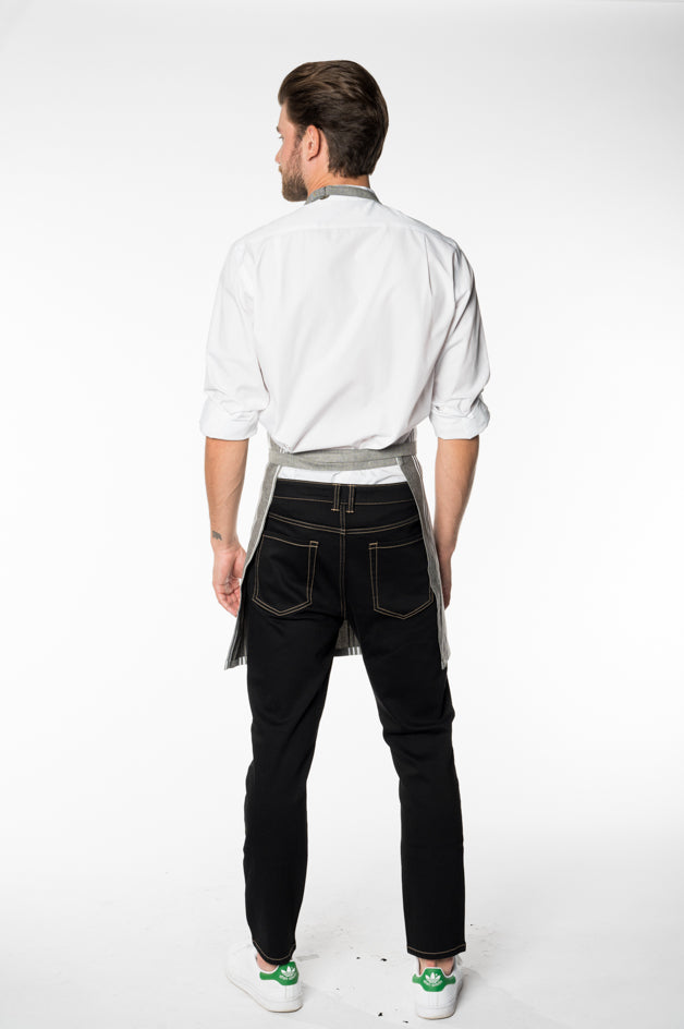 Grey and White Striped Apron