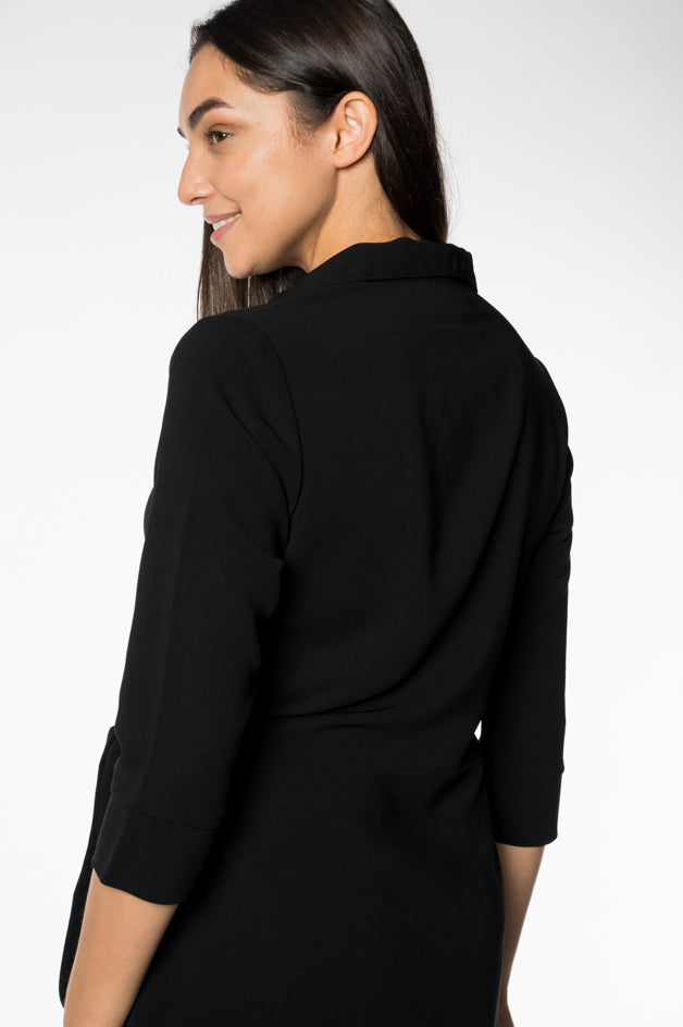 Black Midi Wrap Dress