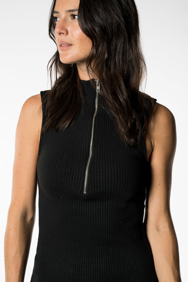 Womens Black Zipper Dress