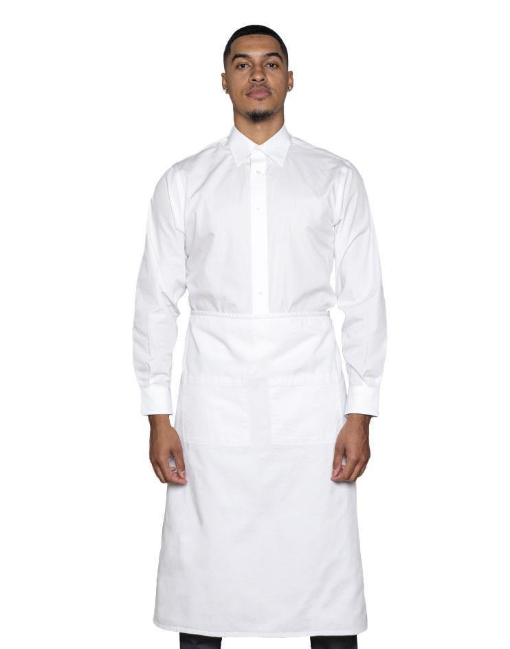 White Ankle-Length Full Bistro Apron - Kloth Studio Inc. - klothstudio.com