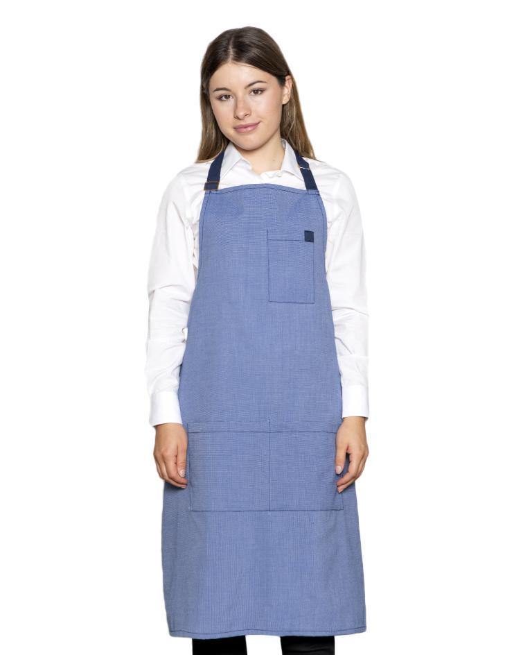 Chambray Bib Apron with Contrast Straps - Kloth Studio Inc. - klothstudio.com