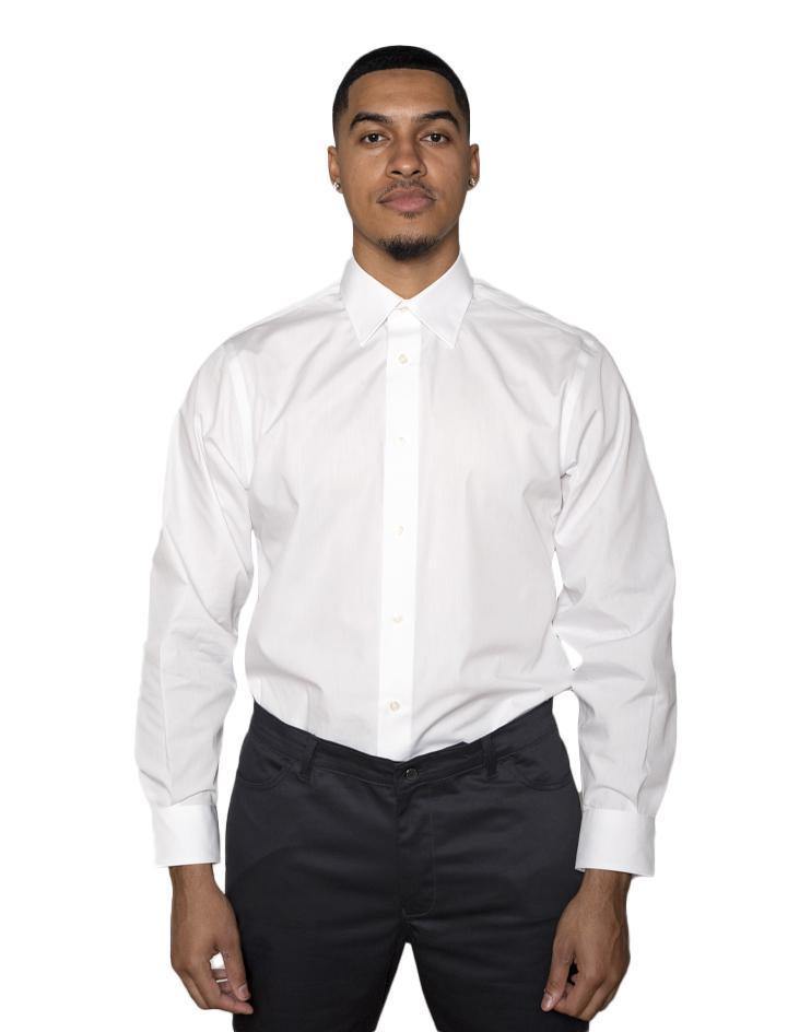 Men's Classic White Button Front, Collar Dress Shirt Men's Classic White Button Front, Collar Dress Shirt