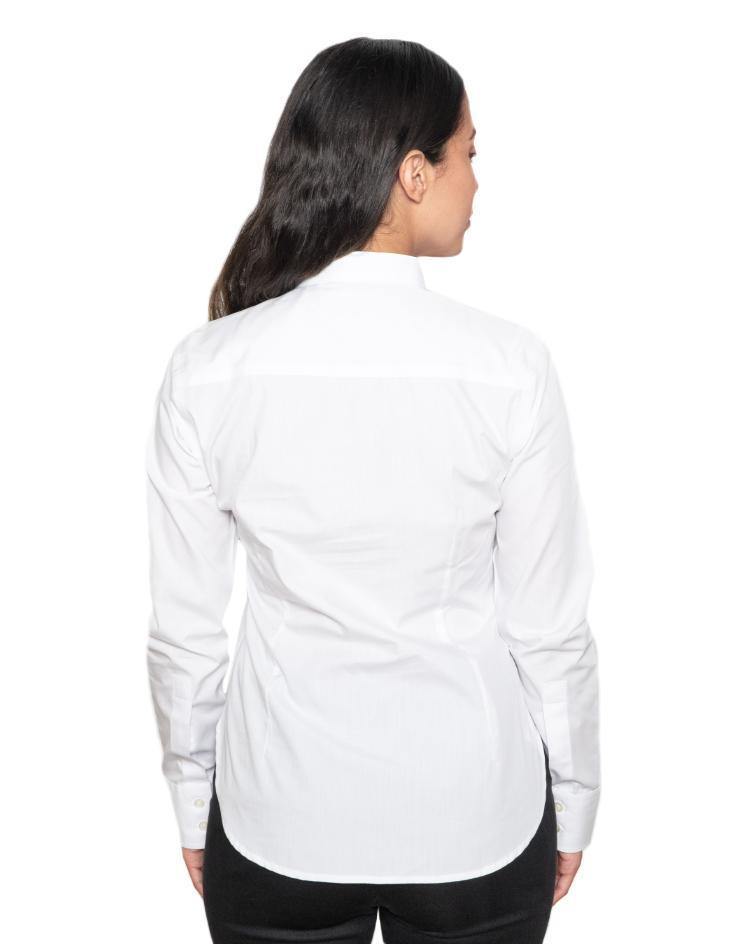 Women’s White Bib, Mandarin Collar Shirt - Kloth Studio Inc. - klothstudio.com