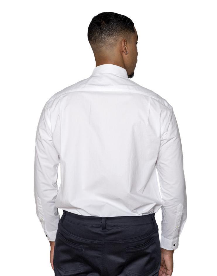 Men’s White Tuxedo Button Down Dress Shirt - Kloth Studio Inc. - klothstudio.com