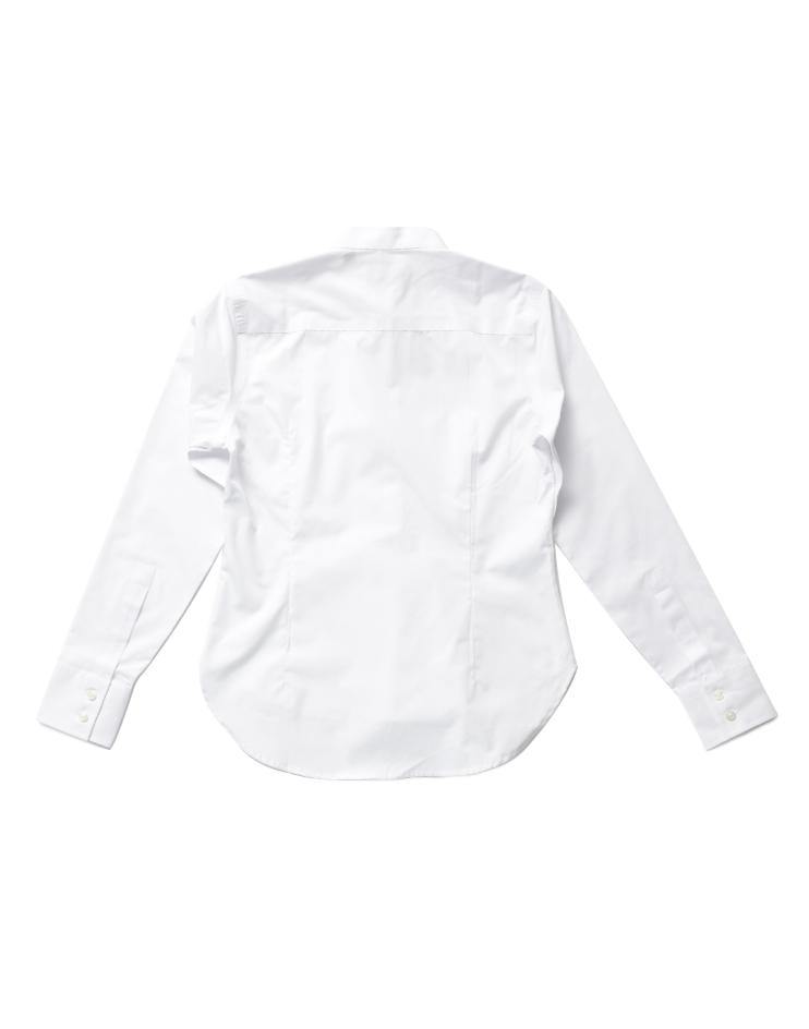 Women’s White Bib, Mandarin Collar Shirt - Kloth Studio Inc. - klothstudio.com