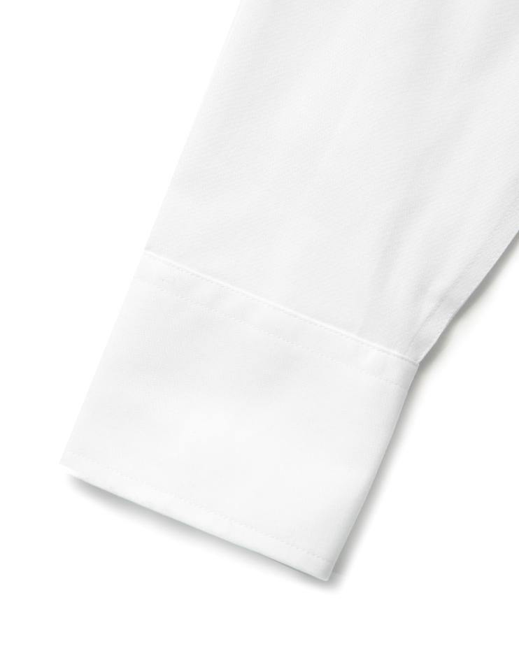 Women’s White Bib, Mandarin Collar Shirt - Kloth Studio Inc. - klothstudio.com