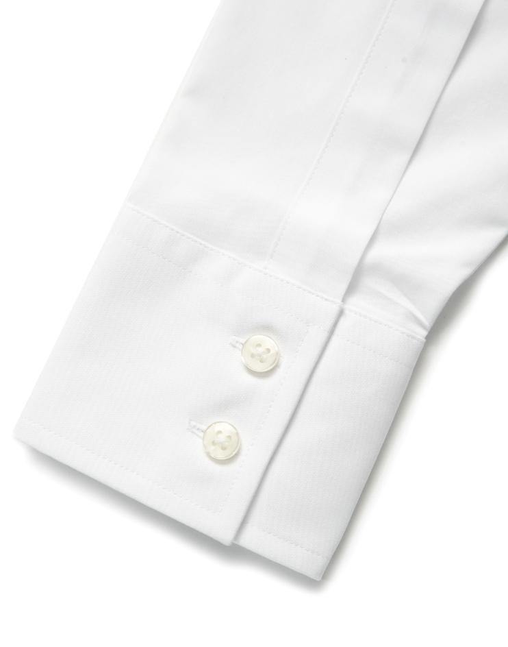 Women’s White Bib, Mandarin Collar Shirt - Kloth Studio Inc. - klothstudio.com