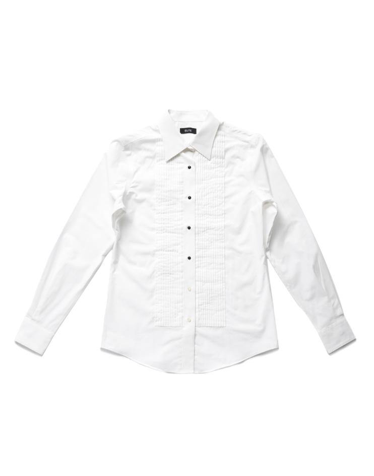 Women’s White Tuxedo Button Down Dress Shirt - Kloth Studio Inc. - klothstudio.com