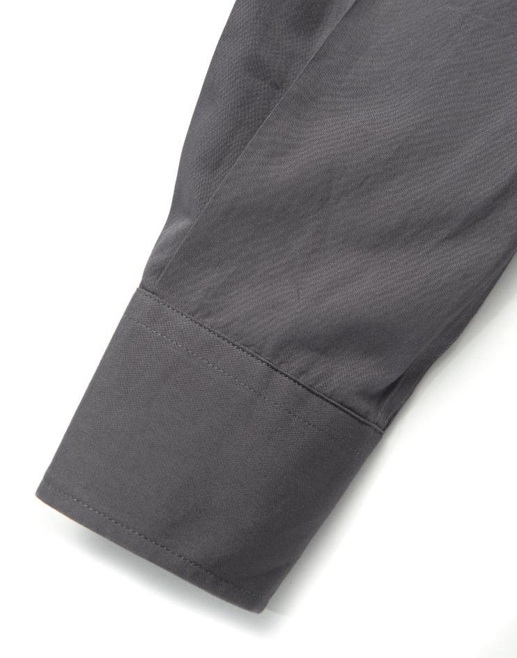 Women’s Classic Dark Grey Button Front, Collar Dress Shirt - Kloth Studio Inc. - klothstudio.com