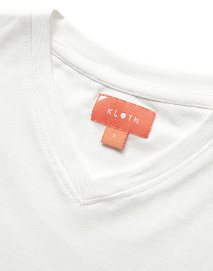 Women’s White Classic Long Sleeve V-Neck Shirt - Kloth Studio Inc. - klothstudio.com