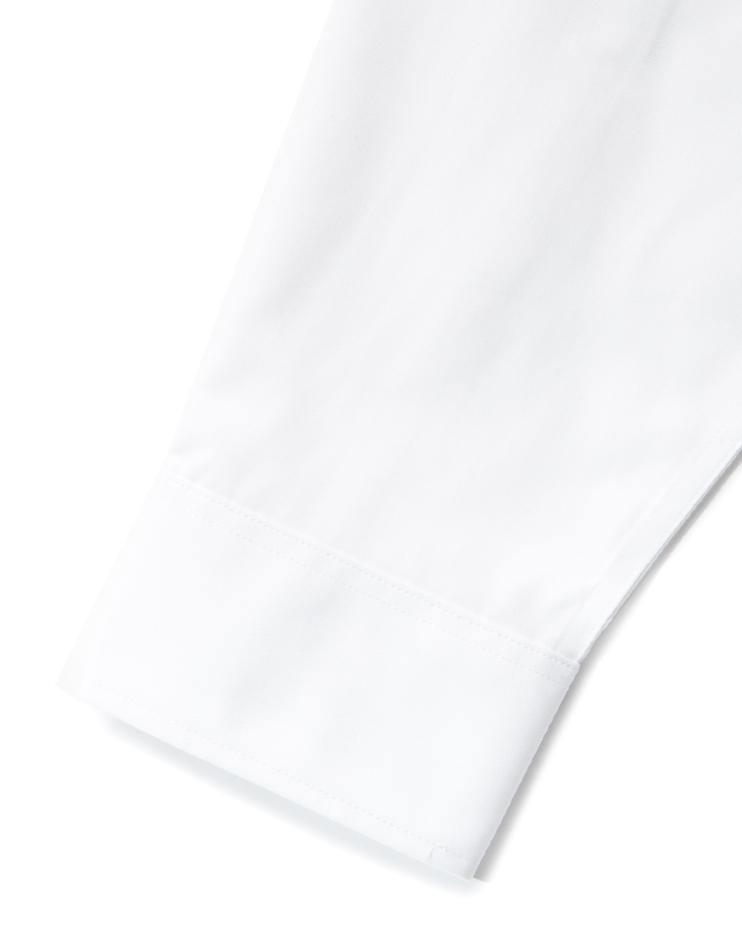 Men’s White Button Front, Mandarin Collar Shirt - Kloth Studio Inc. - klothstudio.com