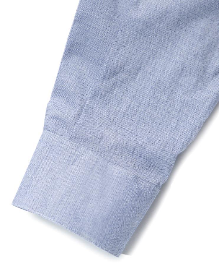 Men's Blue Button Front, Mandarin Collar Shirt - Kloth Studio Inc. - klothstudio.com