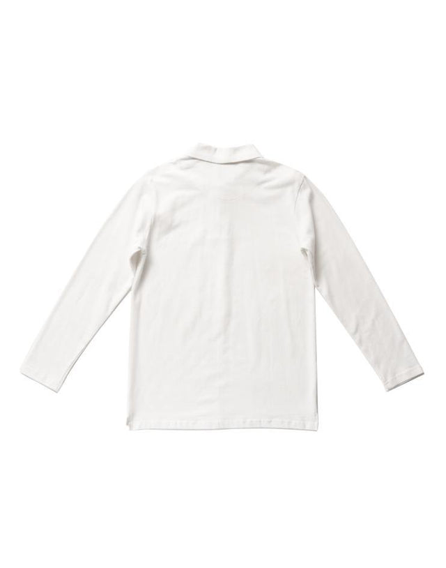 Men’s White Long Sleeve Pique Polo Shirt - Kloth Studio Inc. - klothstudio.com