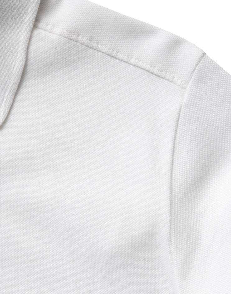 Men’s White Long Sleeve Pique Polo Shirt - Kloth Studio Inc. - klothstudio.com