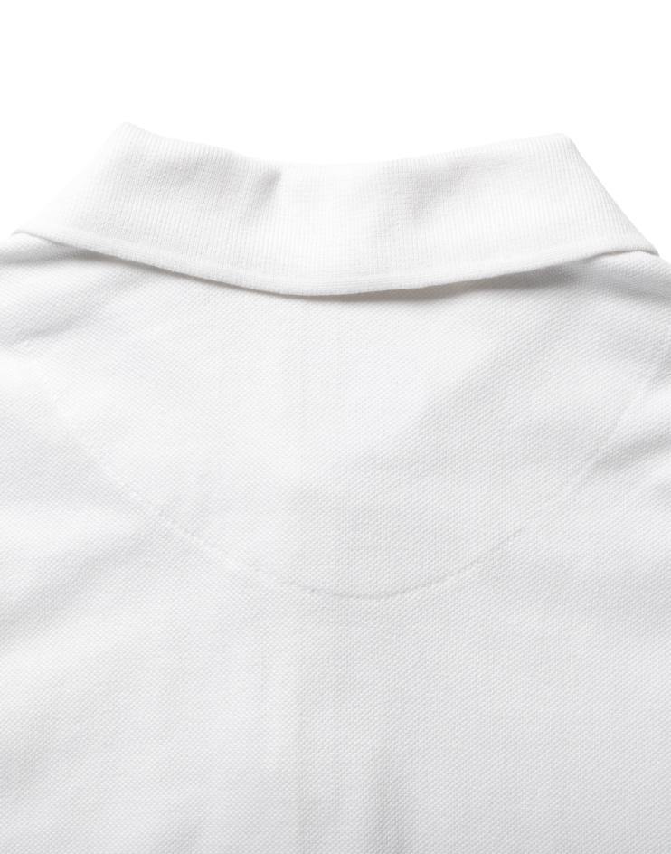 Men’s White Long Sleeve Pique Polo Shirt - Kloth Studio Inc. - klothstudio.com