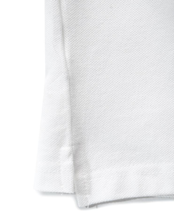 Men’s White Long Sleeve Pique Polo Shirt - Kloth Studio Inc. - klothstudio.com