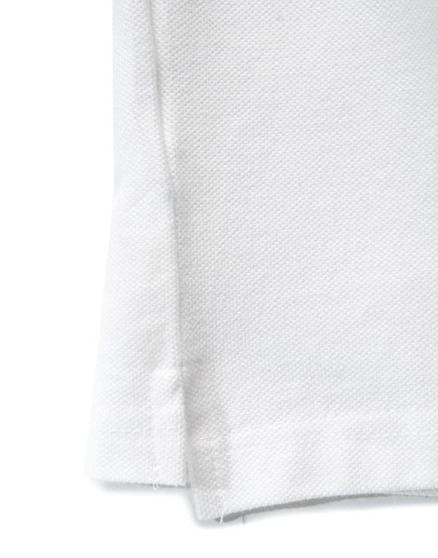 Men’s White Long Sleeve Pique Polo Shirt - Kloth Studio Inc. - klothstudio.com