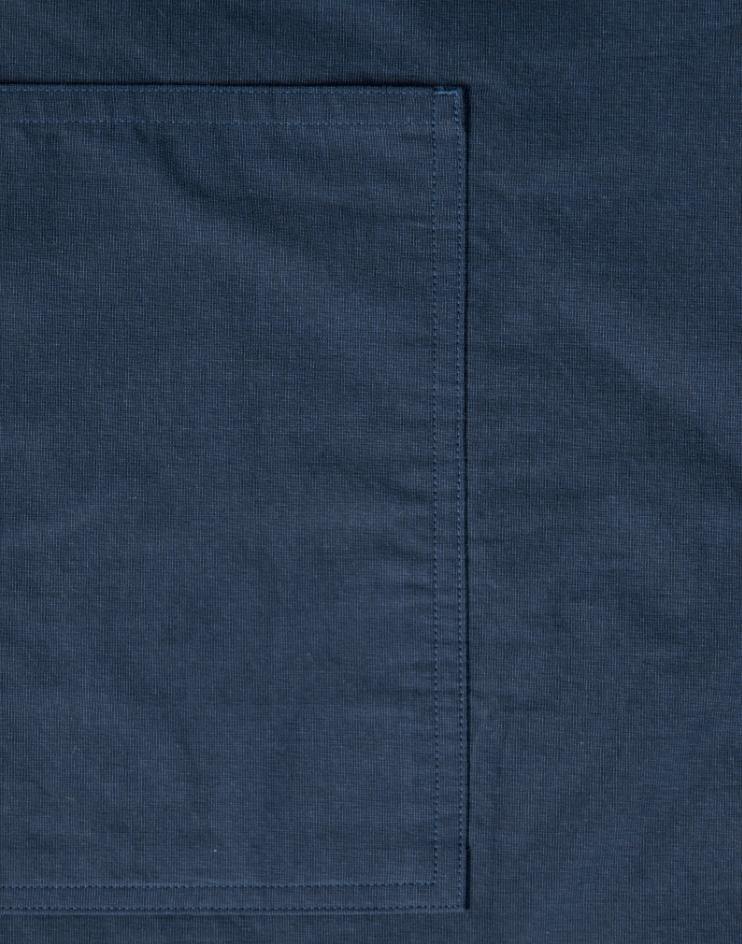 Navy-Blue Knee-Length Bistro Apron with White Details - Kloth Studio Inc. - klothstudio.com