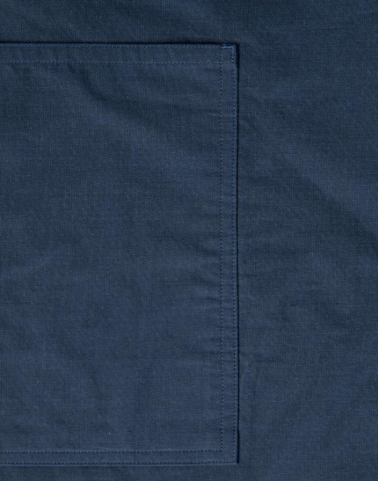 Navy-Blue Knee-Length Bistro Apron with White Details - Kloth Studio Inc. - klothstudio.com