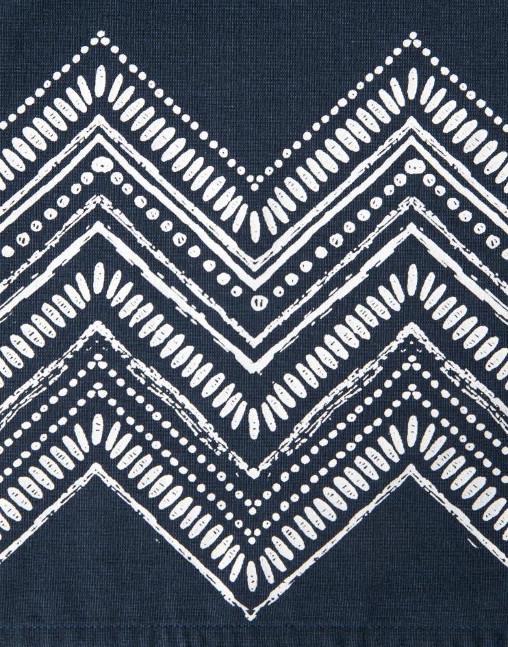 Navy-Blue Knee-Length Bistro Apron with White Details - Kloth Studio Inc. - klothstudio.com