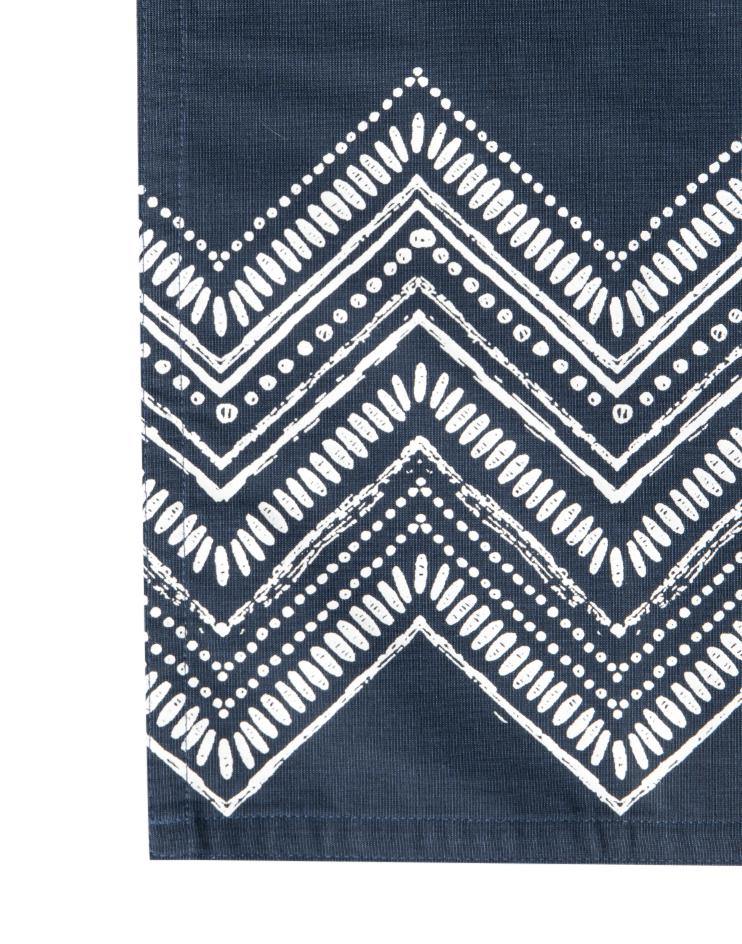 Navy-Blue Knee-Length Bistro Apron with White Details - Kloth Studio Inc. - klothstudio.com