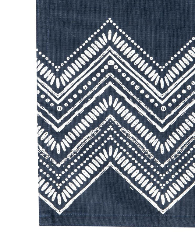Navy-Blue Knee-Length Bistro Apron with White Details - Kloth Studio Inc. - klothstudio.com